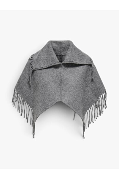 ONLY ONLADELLE FRINGE COLLAR CC Kadın Gri Atkı - 15350306