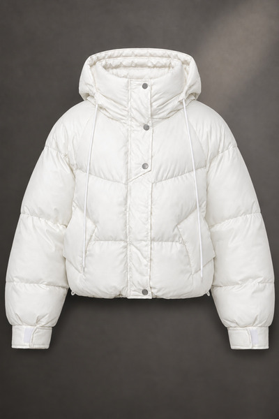 moda armanc Women's Hooded Inflatable Coat Oversize Short Puffer Jacket |   N...