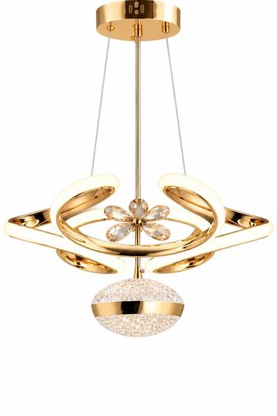 İstanbul Avize Lina Tekli Gold Dreon Kasalı 3 Renk Kumandalı Ledli Modern Led Avize
