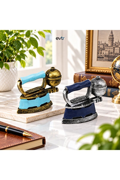 EVİMİST Vintage Ütü Dekoratif Biblo – Retro Antika Ütü Figürü, Nostaljik Reçi...
