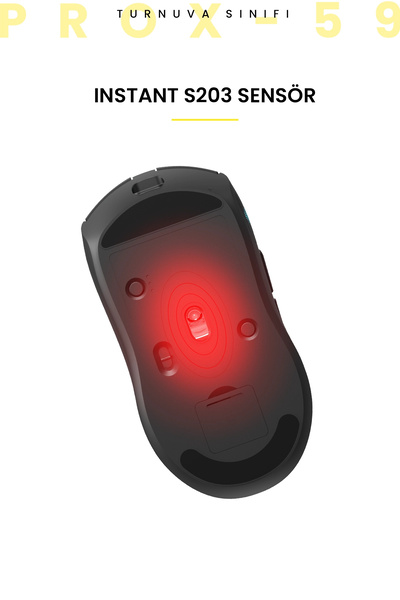 gameagle Prox Bluetooth-Kablosuz-Kablolu Şarjlı 12800 Dpı Hafif 59GR Gaming Mouse Oyuncu Mouse SİYAH