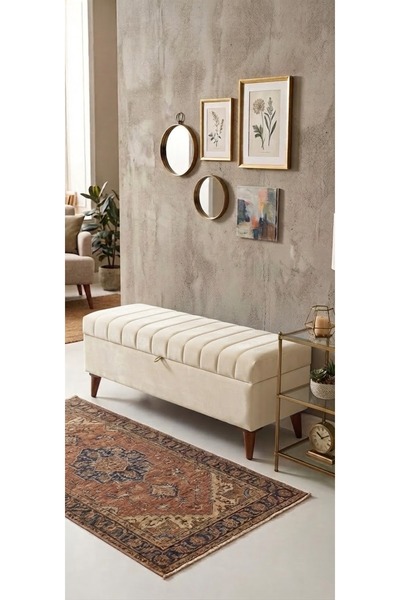 yuse aksu CİZGİ KAPİTONE SANDIKLI PUF 140X40X45