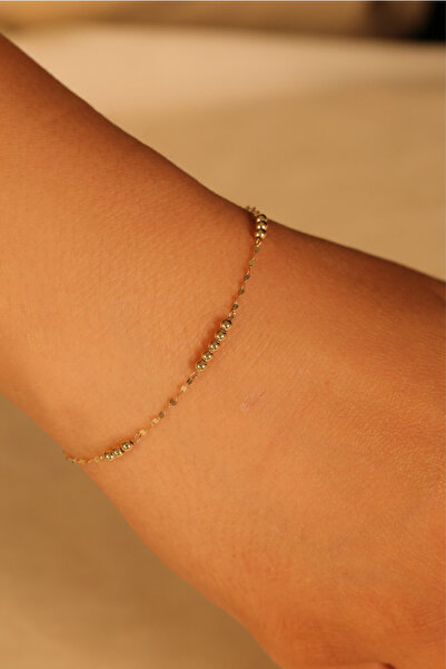 Jewellery Turk 14 Ayar İnce Aralıklı Dorika Bileklik
