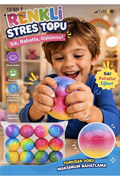 Genel Markalar Stres Topu Küçük 3d Desenli 6,3cm
