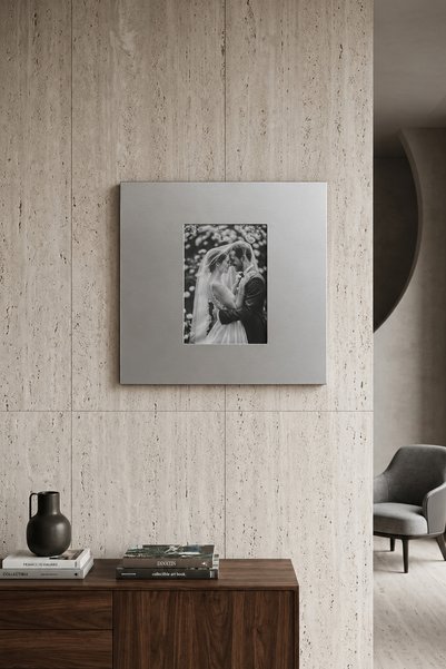 Metal Duvar Çerçevesi Dikdörtgen 40x40 cm Krom Gri