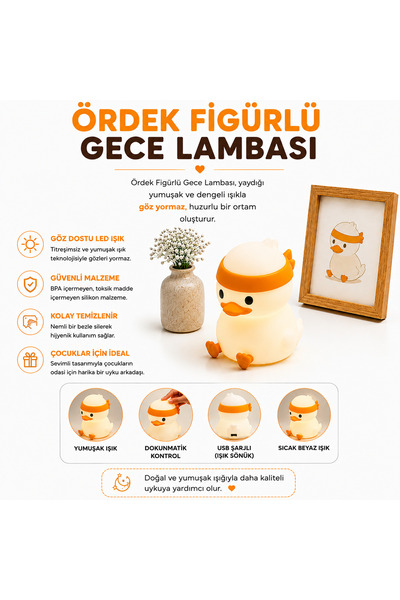 Muitomas ÖRDEK FİGÜRÜ SİLİKON GECE LAMBASI USB-C