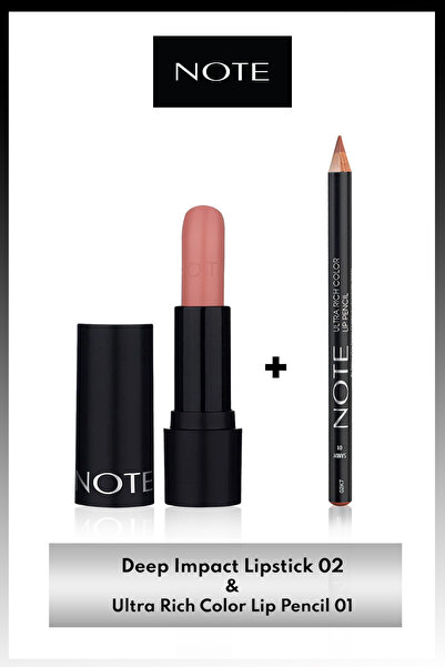 NOTE Deep Impact Kremsi Yarı Parlak Ruj 02 Optimistic Rose & Ultra Rich Color...