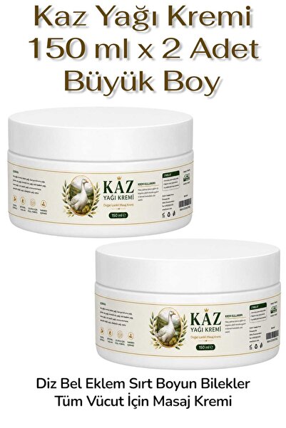 ULFİSU COSMETİCO Kaz Yağı Kremi 150 ml 2 Adet - Kaz Yağlı Masaj Kremi 150 ml