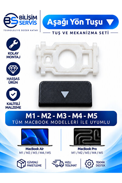 BSBİLİSİM MacBook Pro / Air M Serisi (2020–2026) Yön Tuşu – Mekanizmalı Klavy...
