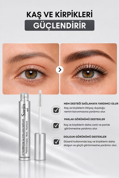 SAEJIN Eyebrow and Eyelash Care Serum Peptide Complex, Biotin & Panthenol 5 ml