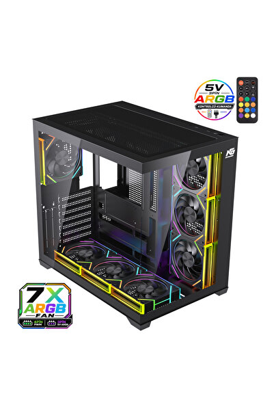 Next Gaming Alpha Neon 7x ARGB Fan Kumanda ve Kontrolcü ATX Boş Bilgisayar Ka...