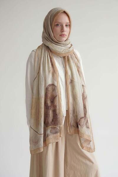 Levidor Mustard Pastel Pattern Muslin Shawl