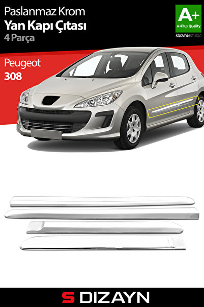 S Dizayn S-Dizayn Peugeot 308 Krom Yan Kapı Çıtası 4 Prç 2007-2013 6906140