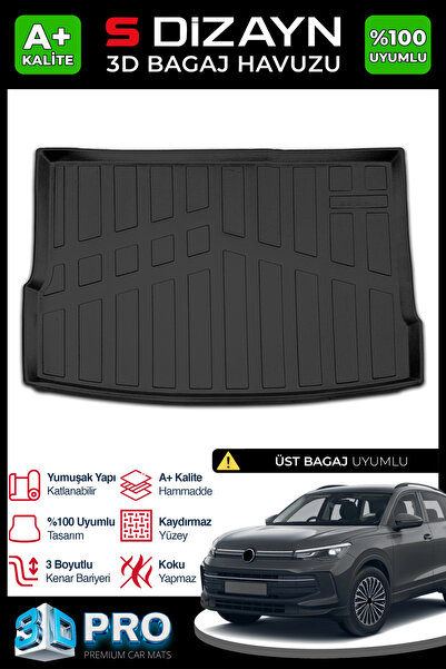 S Dizayn S-Dizayn VW Tiguan 3D Pro Bagaj Havuzu Üst Bagaj 2024 Üzeri A+ Kalit...