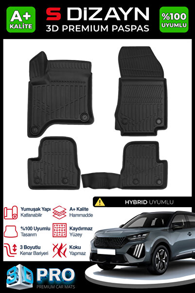 S Dizayn S-Dizayn Peugeot 2008 Hybrid 1.2 3D Pro Havuzlu Paspas 2025 Üzeri A+...