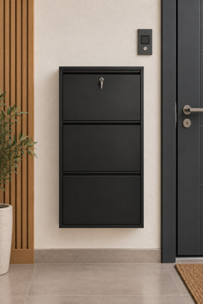 adlsteel 3'lü Metal Ayakkabılık (TEXTURE KİLİTLİ SİYAH)