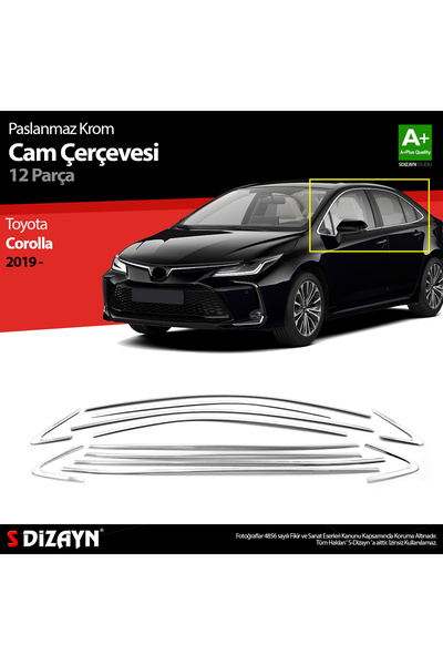 S Dizayn S-Dizayn Toyota Corolla Krom Cam Çerçevesi 12 Prç. 2019 Üzeri 7520070