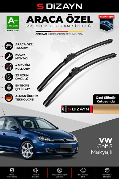S Dizayn S-Dizayn VW Golf 5 Makyajlı Ön Cam Silecek Seti 2005-2008 Premium Ar...