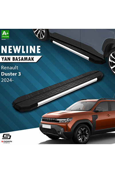S Dizayn Renault Duster 3 NewLine Krom Yan Basamak 183 Cm 2024 Üzeri A+ Kalite RE-DU3-YBS-NW-KA-183