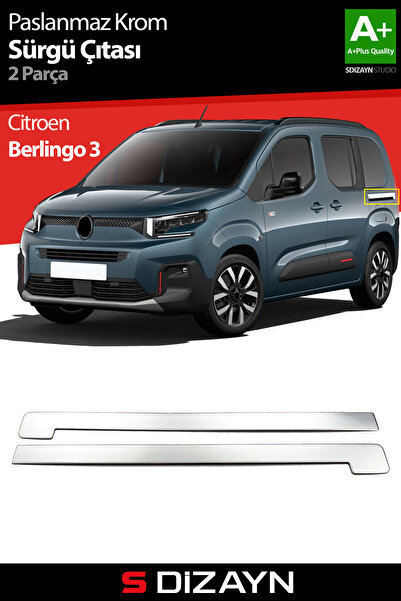 S Dizayn S-Dizayn Citroen Berlingo 3 Krom Sürgülü Kapı Çıtası 2 Prç 2019 Üzer...