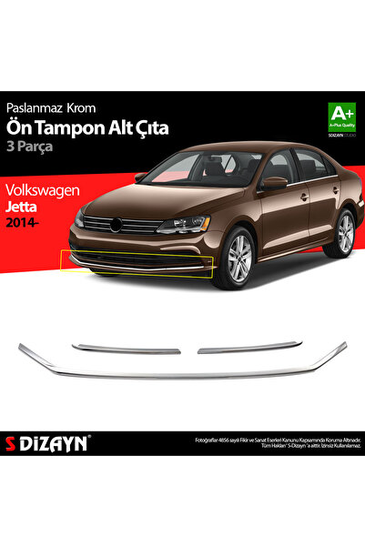 S Dizayn S-Dizayn VW Jetta Krom Ön Tampon Çıta 3 Prç. 2014-2019 7614192