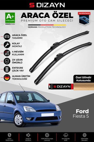 S Dizayn S-Dizayn Ford Fiesta Ön Cam Silecek Seti 2001-2008 Premium Araca Öze...