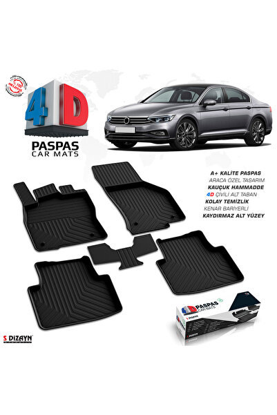 S Dizayn S-Dizayn VW Passat B8.5 4D Havuzlu Paspas 2019-2023 A+Kalite 4DS-86545