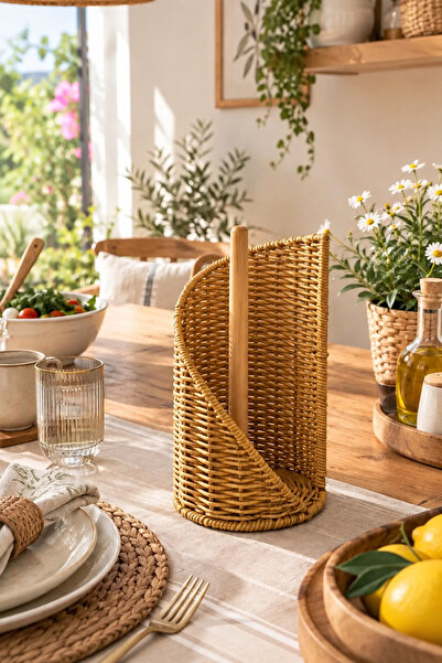 YzHome Rattan Hasır Kağıt Havluluk Düzenleyici Organizer 28*14cm