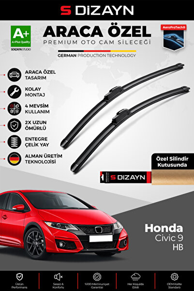 S Dizayn S-Dizayn Honda Civic 9 Hatchback Ön Cam Silecek Seti 2012-2015 Premi...