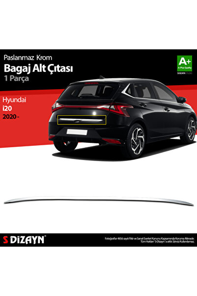 S Dizayn S-Dizayn Hyundai i20 Krom Bagaj Alt Çıtası 2020 Üzeri 6214050