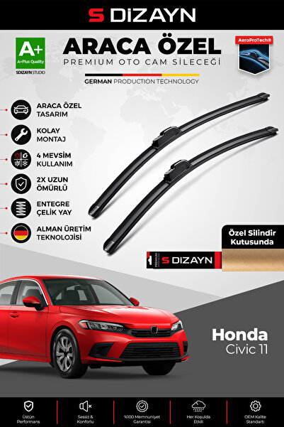 S Dizayn S-Dizayn Honda Civic 11 Ön Cam Silecek Seti 2021 Üzeri Premium Araca...