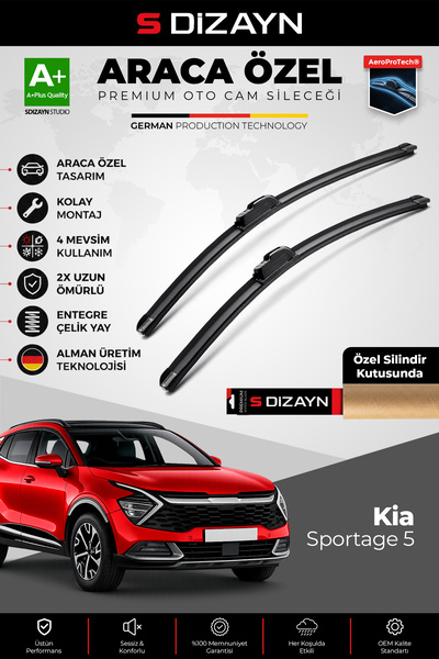 S Dizayn S-Dizayn Kia Sportage Ön Cam Silecek Seti 2021 Üzeri Premium Araca Ö...