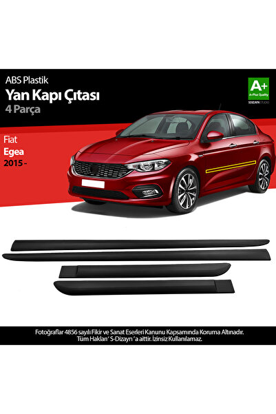 S Dizayn S-Dizayn Fiat Egea ABS Plastik Yan Kapı Koruma Çıtası 2015-2020 A+ K...