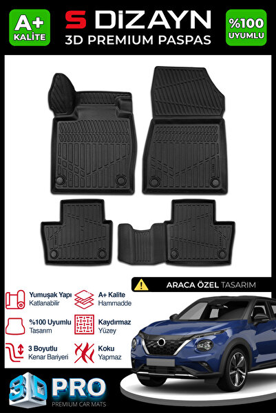 S Dizayn S-Dizayn Nissan Juke 3D Pro Havuzlu Paspas 2019 Üzeri A+ Kalite 3DS-...
