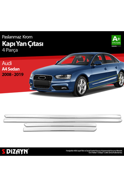 S Dizayn S-Dizayn Audi A4 SD Krom Kapı Yan Çıtası 2008-2019 5105404