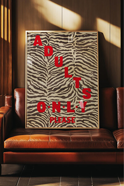 Taranist Poster - Adult Zebra Desenli Tipografik Esprili Modern Duvar Dekoras...
