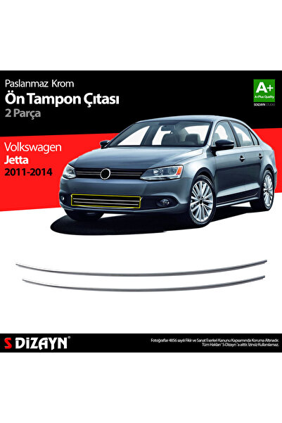 S Dizayn S-Dizayn VW Jetta Krom Ön Tampon Çıta 2 Prç 2011-2014 7614190