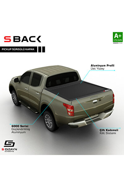 S Dizayn S-Dizayn Mitsubishi L200 5 S-Back Sürgülü Kapak Siyah V1 2015-2023 M...