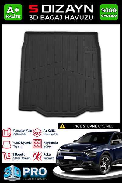 S Dizayn S-Dizayn Citroen C4X İnce Stepne 3D Pro Bagaj Havuzu 2023 Üzeri A+ K...