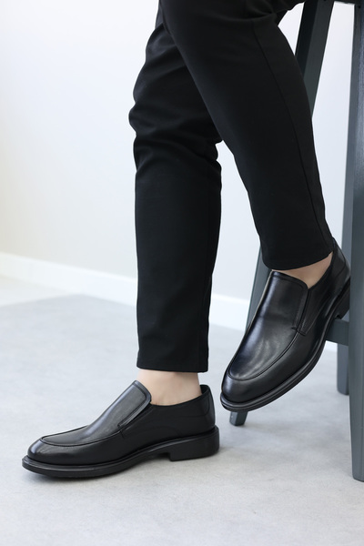 FAST STEP Genuine Leather Black Men's Classic Shoes 630Ma315