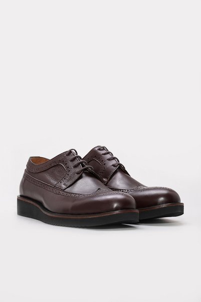 FAST STEP Leather Inside and Outside Casual Comfortable Sole Everyday Lace-Up Men's Classic Shoes 822ma051