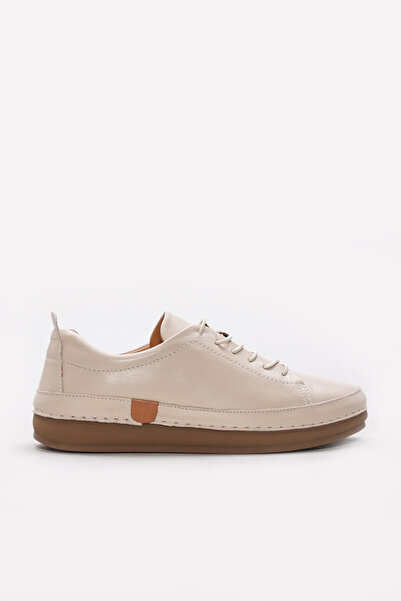 FAST STEP Genuine Leather Beige Women's Casual Shoes 160Za1950