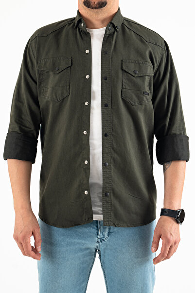 YXC Men's Slim Cut Cotton Jeans Shirt