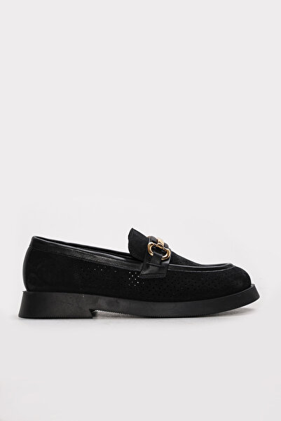 FAST STEP Genuine Leather Black Suede Women's Casual Shoes 210Za020