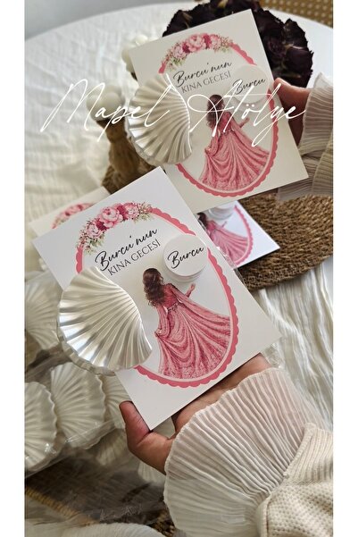 Mapel 15 Adet Krem ve İstiridye Toka Seti, Kına, Düğün, Bride to be, bekarlığ...