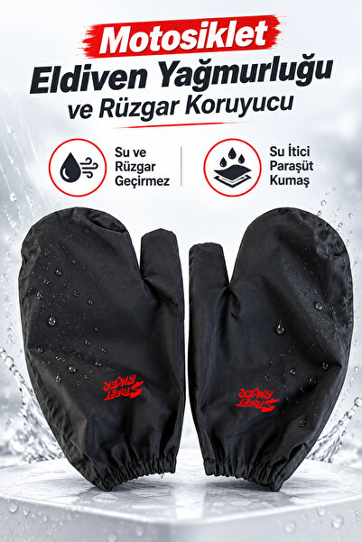 STREET BIKER Motosiklet Eldiven Yağmurluğu Su ve Rüzgar Geçirmez Koruyucu Eld...
