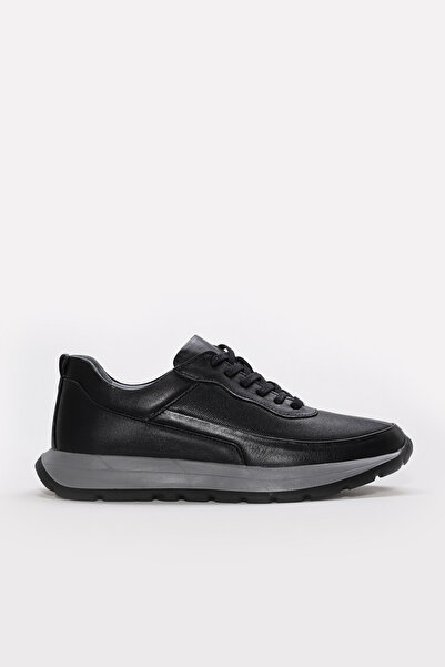 FAST STEP Genuine Leather Black Men's Sports Shoes 302Ma501