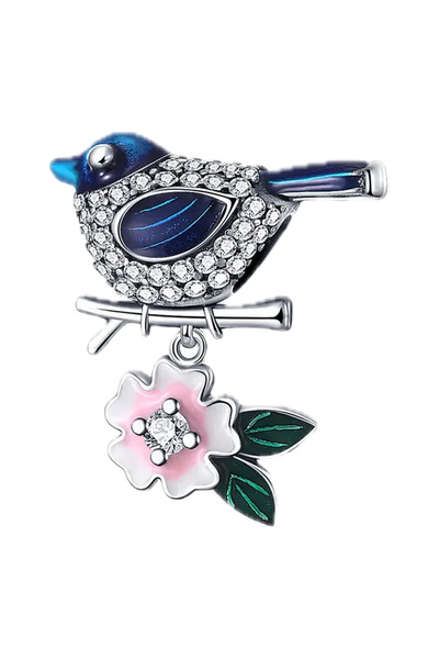 Fubena Blue Nightingale Flower Hanging Charm on Branch