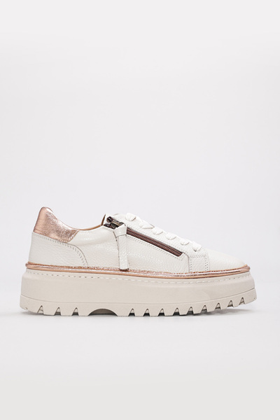 FAST STEP Pantofi casual de damă din piele naturală bej 409ZA3102