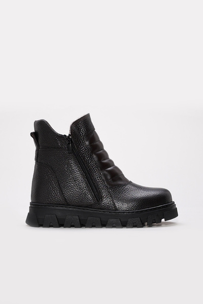 FAST STEP Γνήσιες δερμάτινες και γούνινες καφέ Unisex κλασικές μπότες 770KXA2...